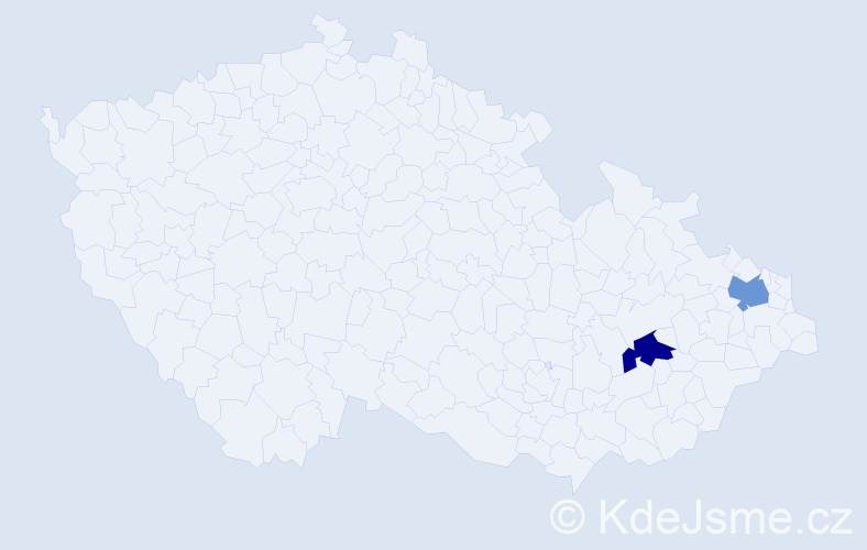 Příjmení: 'Poltorák', počet výskytů 4 v celé ČR