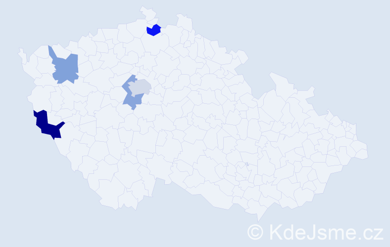 Příjmení: 'Kopček', počet výskytů 7 v celé ČR