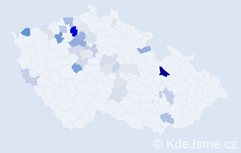 Příjmení: 'Kunrt', počet výskytů 106 v celé ČR