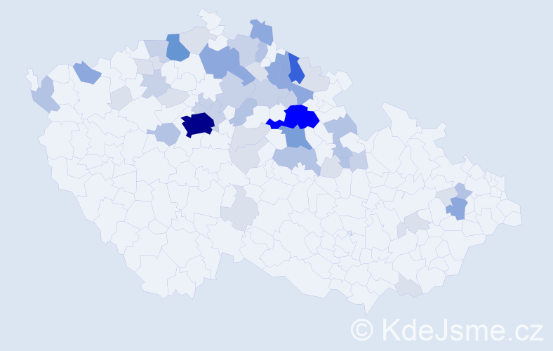 Příjmení: 'Klazarová', počet výskytů 173 v celé ČR