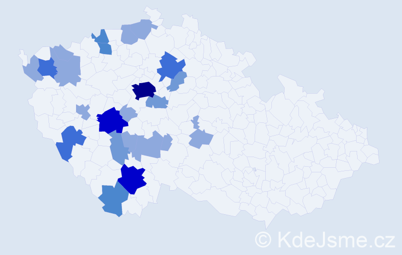 Příjmení: 'Kortánová', počet výskytů 72 v celé ČR