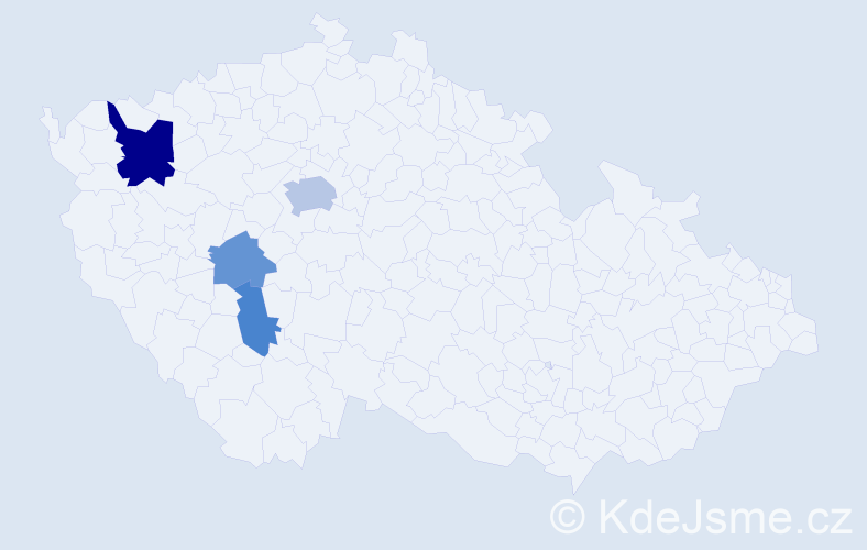 Příjmení: 'Karevová', počet výskytů 8 v celé ČR