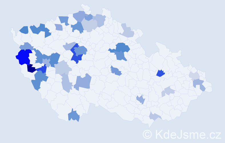 Příjmení: 'Tikalová', počet výskytů 117 v celé ČR