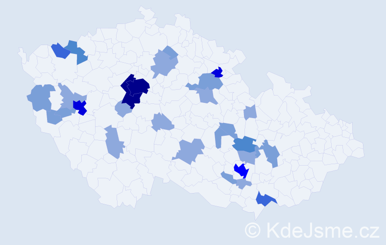 Příjmení: 'Freislebenová', počet výskytů 73 v celé ČR