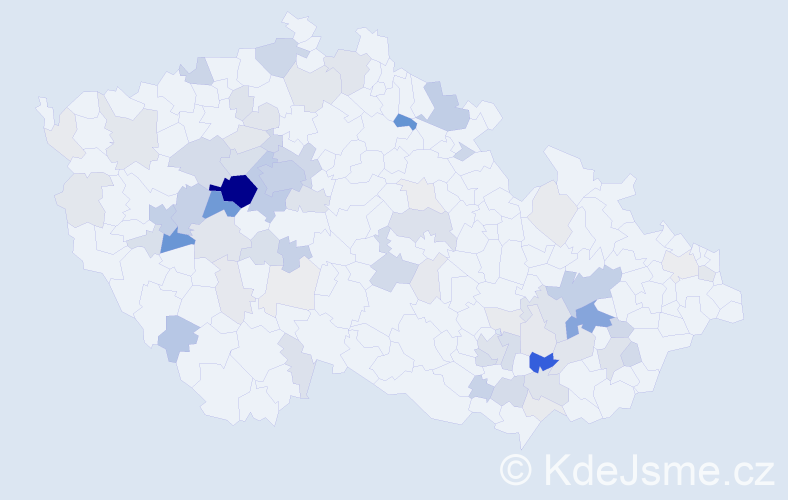 Příjmení: 'Macourková', počet výskytů 282 v celé ČR