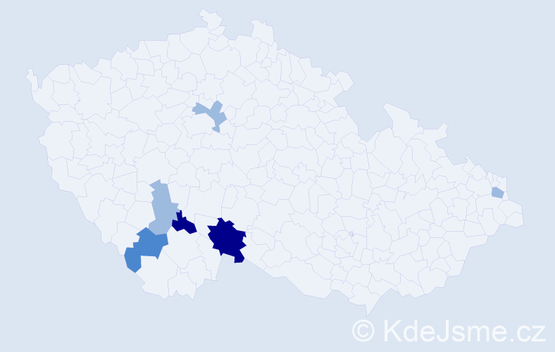 Příjmení: 'Bejna', počet výskytů 14 v celé ČR