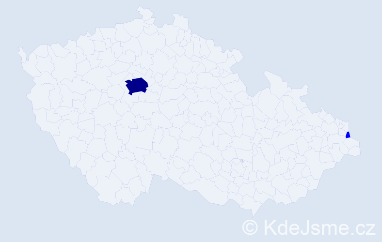 Příjmení: 'Vekić', počet výskytů 5 v celé ČR