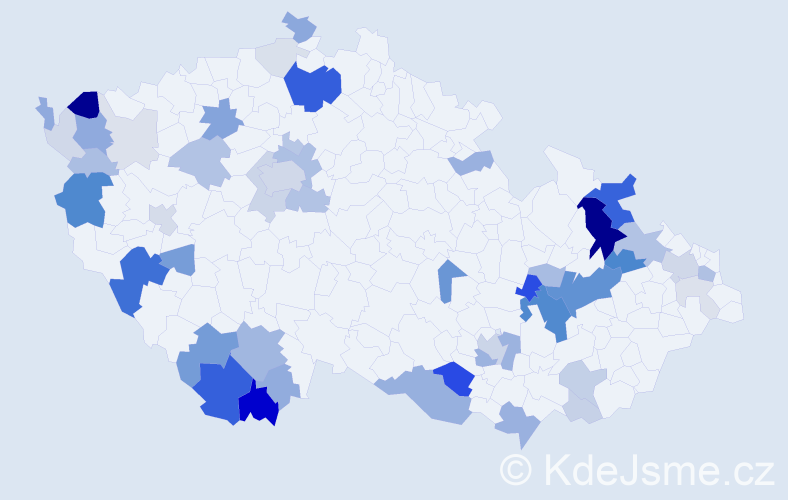 Příjmení: 'Koleňák', počet výskytů 173 v celé ČR
