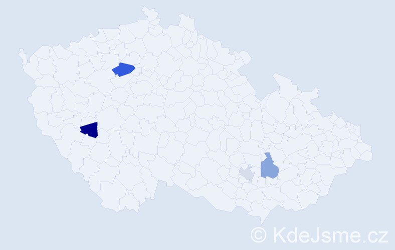 Příjmení: 'Uksta', počet výskytů 5 v celé ČR
