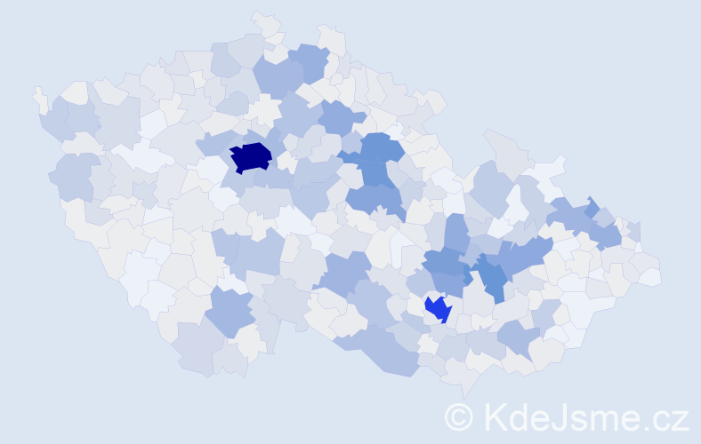 Příjmení: 'Komárek', počet výskytů 2678 v celé ČR