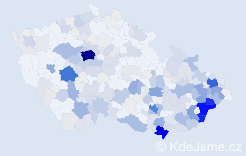 Příjmení: 'Trčka', počet výskytů 1277 v celé ČR