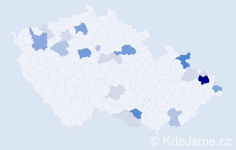 Příjmení: 'Bystrianská', počet výskytů 70 v celé ČR