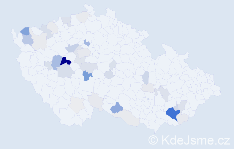 Příjmení: 'Abrhámová', počet výskytů 145 v celé ČR