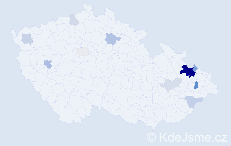Příjmení: 'Davidková', počet výskytů 28 v celé ČR