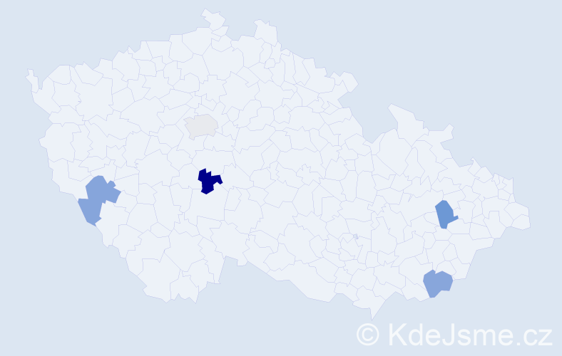 Příjmení: 'Herczegová', počet výskytů 5 v celé ČR