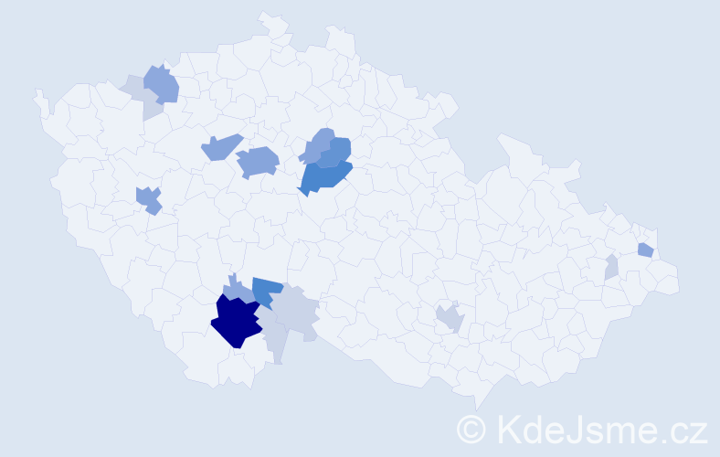 Příjmení: 'Vosejpka', počet výskytů 53 v celé ČR