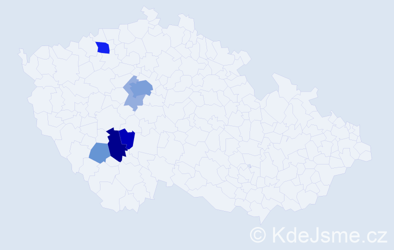 Příjmení: 'Landík', počet výskytů 20 v celé ČR
