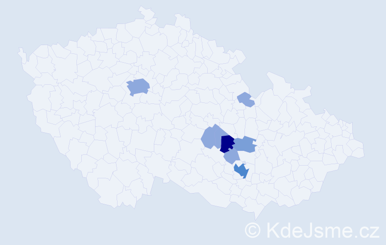 Příjmení: 'Nebolová', počet výskytů 17 v celé ČR