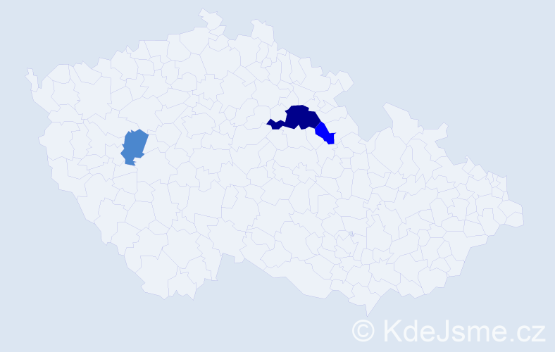 Příjmení: 'Gavelová', počet výskytů 6 v celé ČR