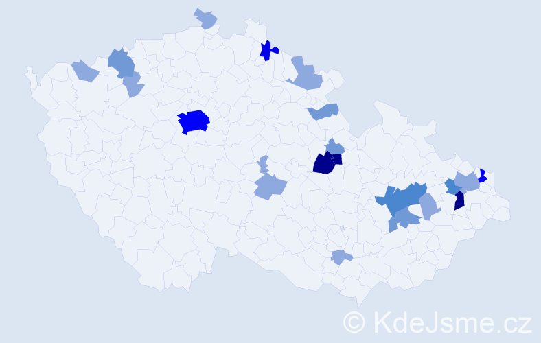 Příjmení: 'Adamský', počet výskytů 53 v celé ČR