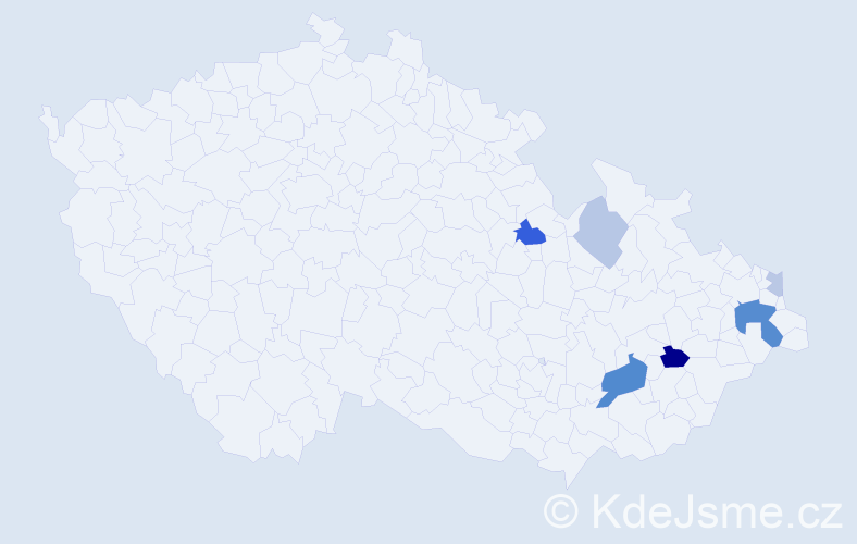 Příjmení: 'Terešková', počet výskytů 15 v celé ČR
