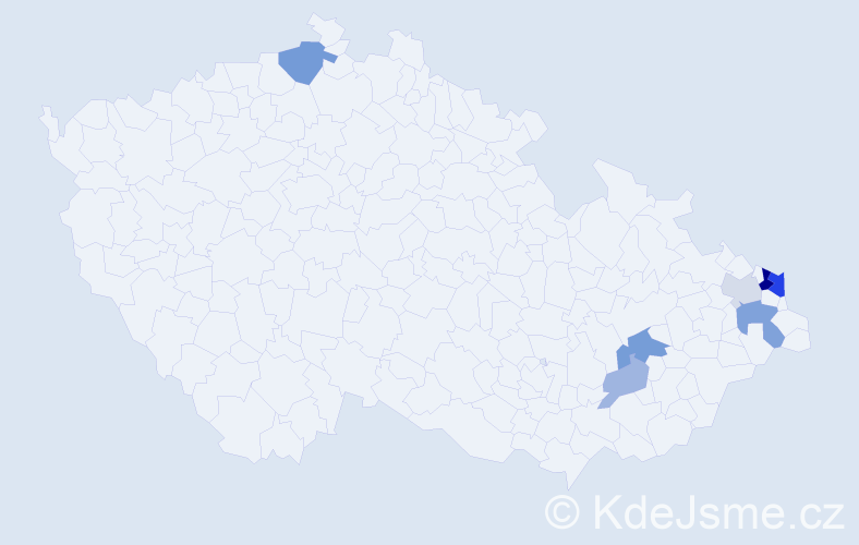 Příjmení: 'Kurusová', počet výskytů 16 v celé ČR