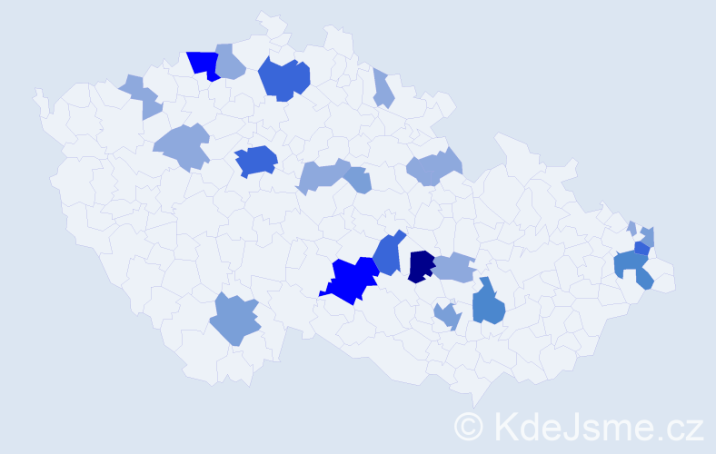 Příjmení: 'Roudenský', počet výskytů 56 v celé ČR