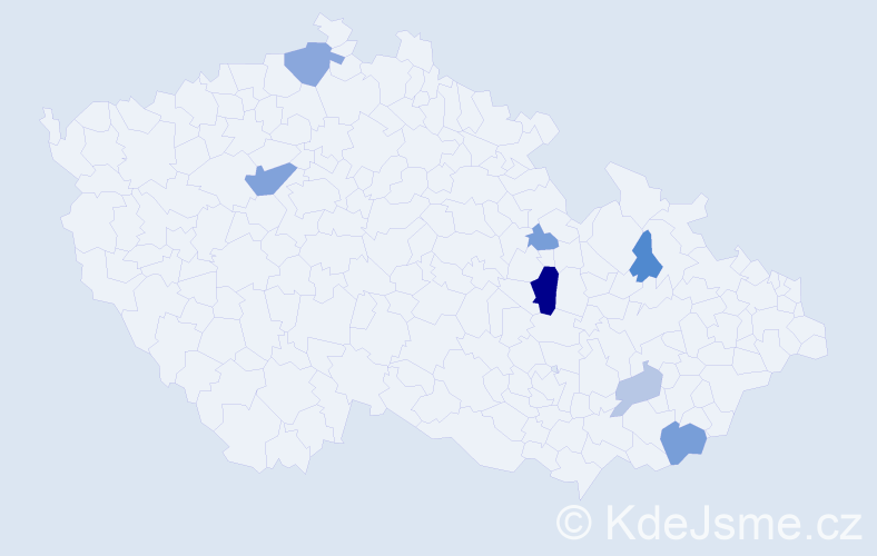 Příjmení: 'Civáň', počet výskytů 14 v celé ČR