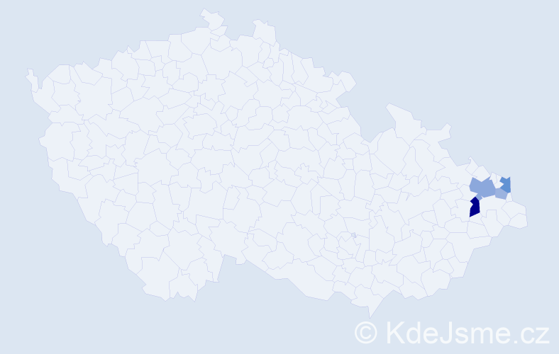 Příjmení: 'Pustelnik', počet výskytů 9 v celé ČR
