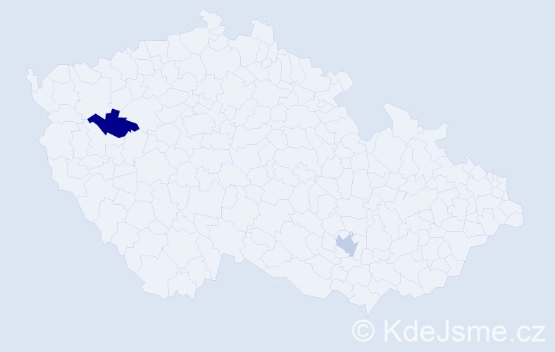 Příjmení: 'Debreczeni', počet výskytů 4 v celé ČR