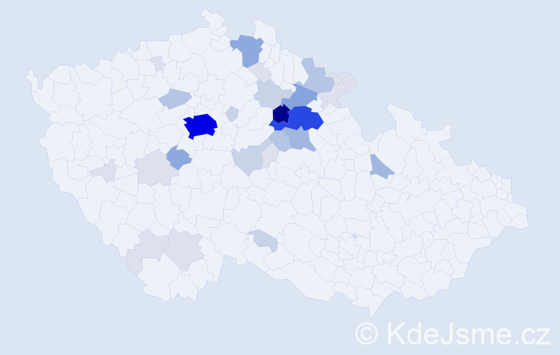 Příjmení: 'Pozlerová', počet výskytů 118 v celé ČR