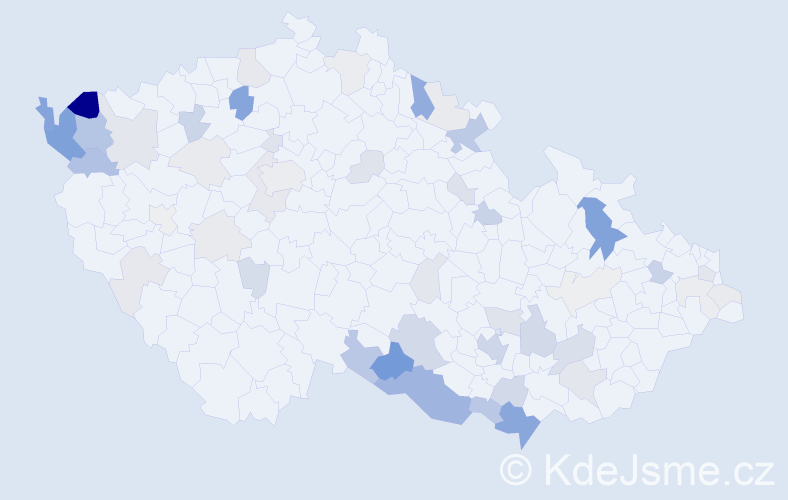 Příjmení: 'Klepáčková', počet výskytů 171 v celé ČR