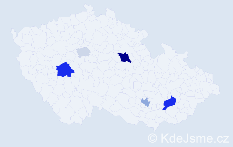 Příjmení: 'Stoeva', počet výskytů 6 v celé ČR