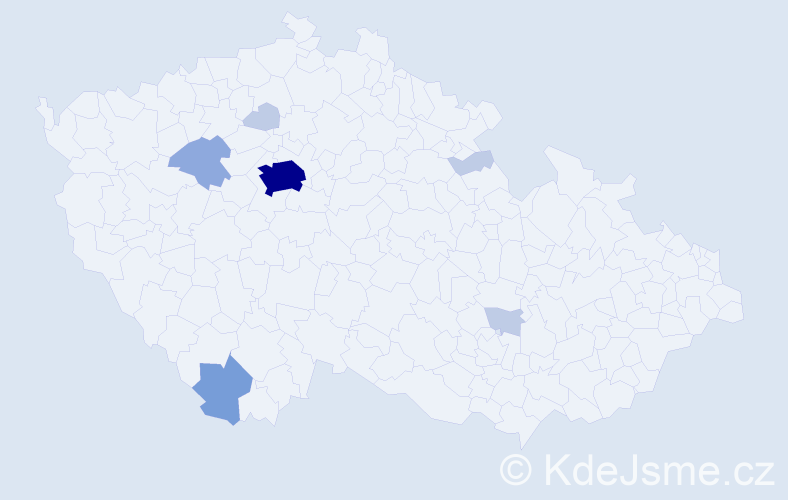 Příjmení: 'Kollinger', počet výskytů 18 v celé ČR