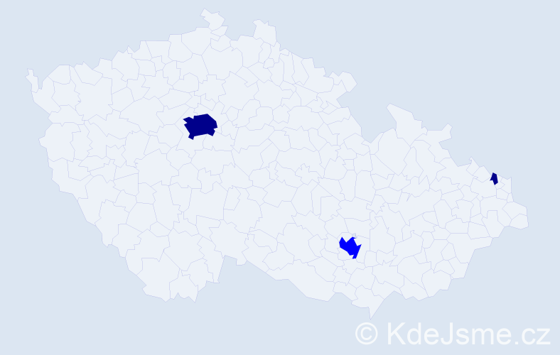 Příjmení: 'Krenčan', počet výskytů 5 v celé ČR