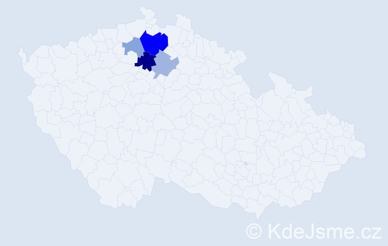 Příjmení: 'Dančobandiová', počet výskytů 9 v celé ČR