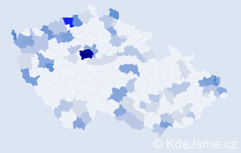 Příjmení: 'Kuzma', počet výskytů 212 v celé ČR