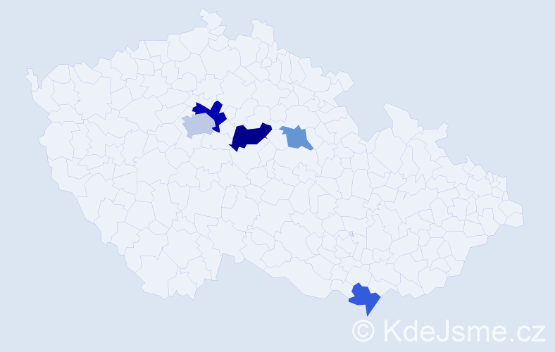 Příjmení: 'Pron', počet výskytů 8 v celé ČR