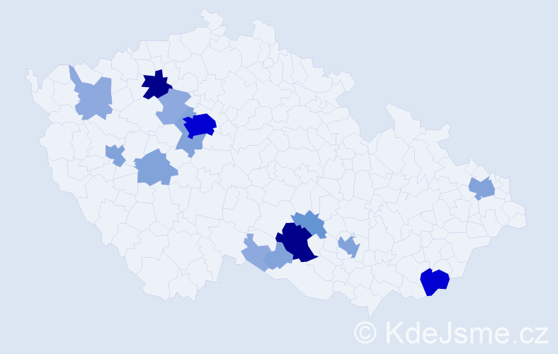 Příjmení: 'Římovská', počet výskytů 49 v celé ČR