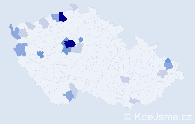 Příjmení: 'Bernhardt', počet výskytů 63 v celé ČR