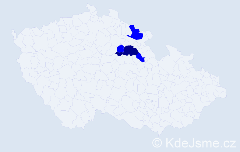 Příjmení: 'Gaberlová', počet výskytů 5 v celé ČR