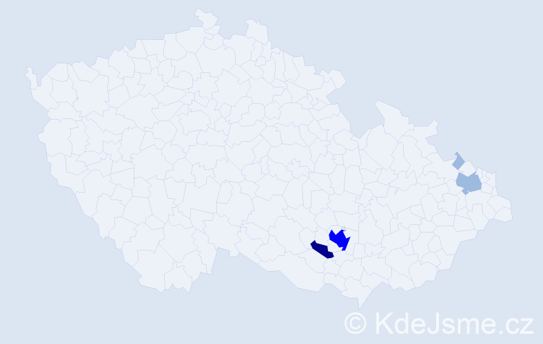 Příjmení: 'Sablová', počet výskytů 9 v celé ČR