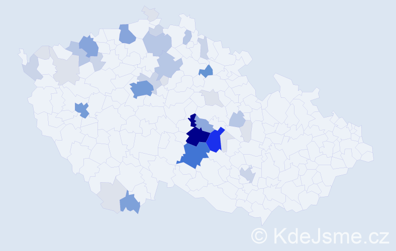 Příjmení: 'Tonar', počet výskytů 143 v celé ČR