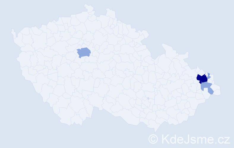 Příjmení: 'Kuras', počet výskytů 12 v celé ČR