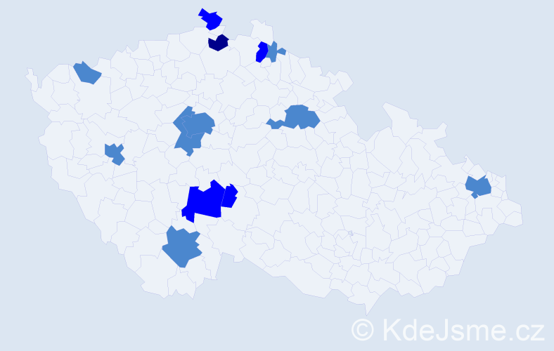 Příjmení: 'Kremsová', počet výskytů 19 v celé ČR