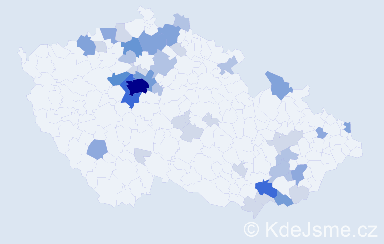 Příjmení: 'Poštolka', počet výskytů 119 v celé ČR