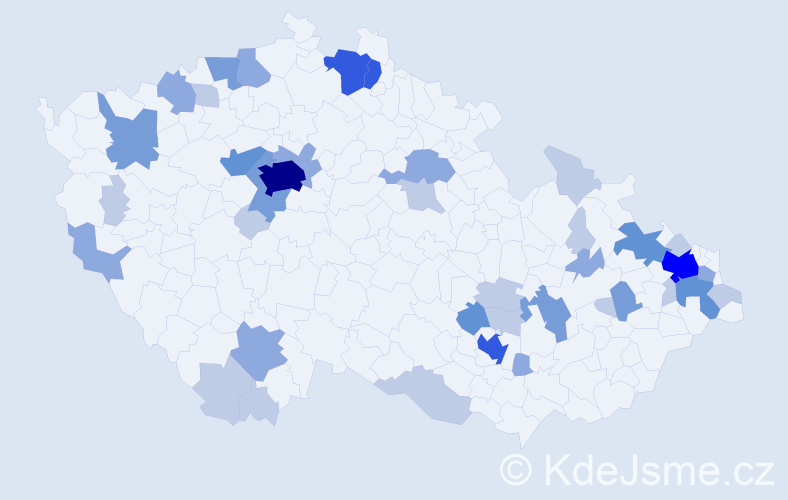 Příjmení: 'Čižmárová', počet výskytů 100 v celé ČR