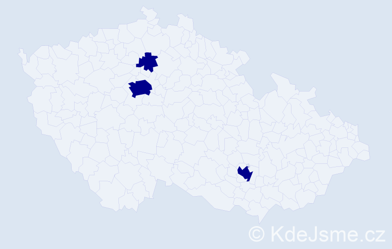 Příjmení: 'Kustryn', počet výskytů 3 v celé ČR