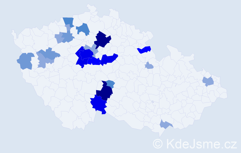 Příjmení: 'Bejda', počet výskytů 62 v celé ČR