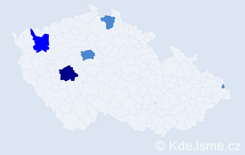 Příjmení: 'Molec', počet výskytů 8 v celé ČR